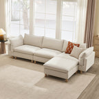 Brendon Modular 4-Seat Sectional Sofa with Wood Leg