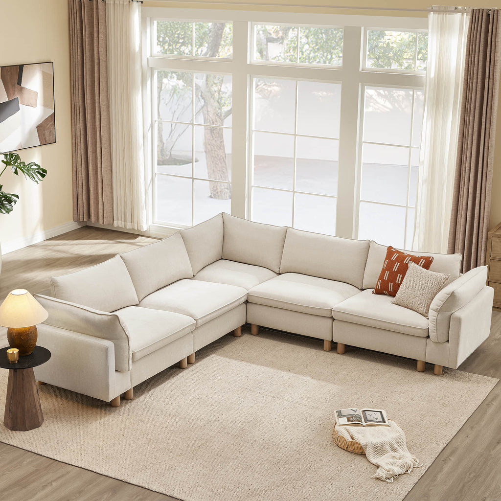 Brendon Modular Corner Sectional Sofa with Wood Leg