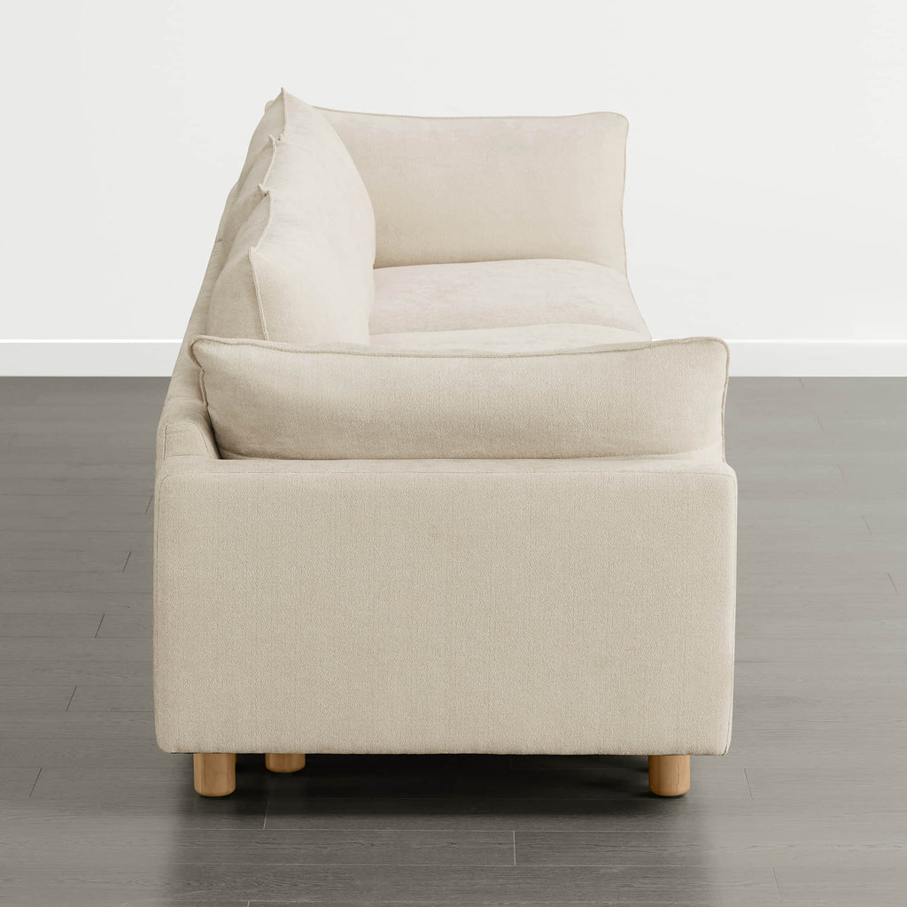 Canapé modulaire 3 places Brendon avec pieds en bois