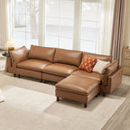 Brendon Modular 4-Seat Sectional Sofa with Wood Leg