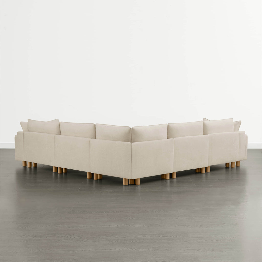 Brendon Modular Corner Sectional Sofa with Wood Leg