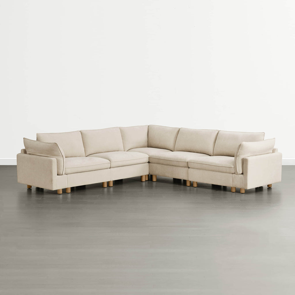 Brendon Modular Corner Sectional Sofa with Wood Leg