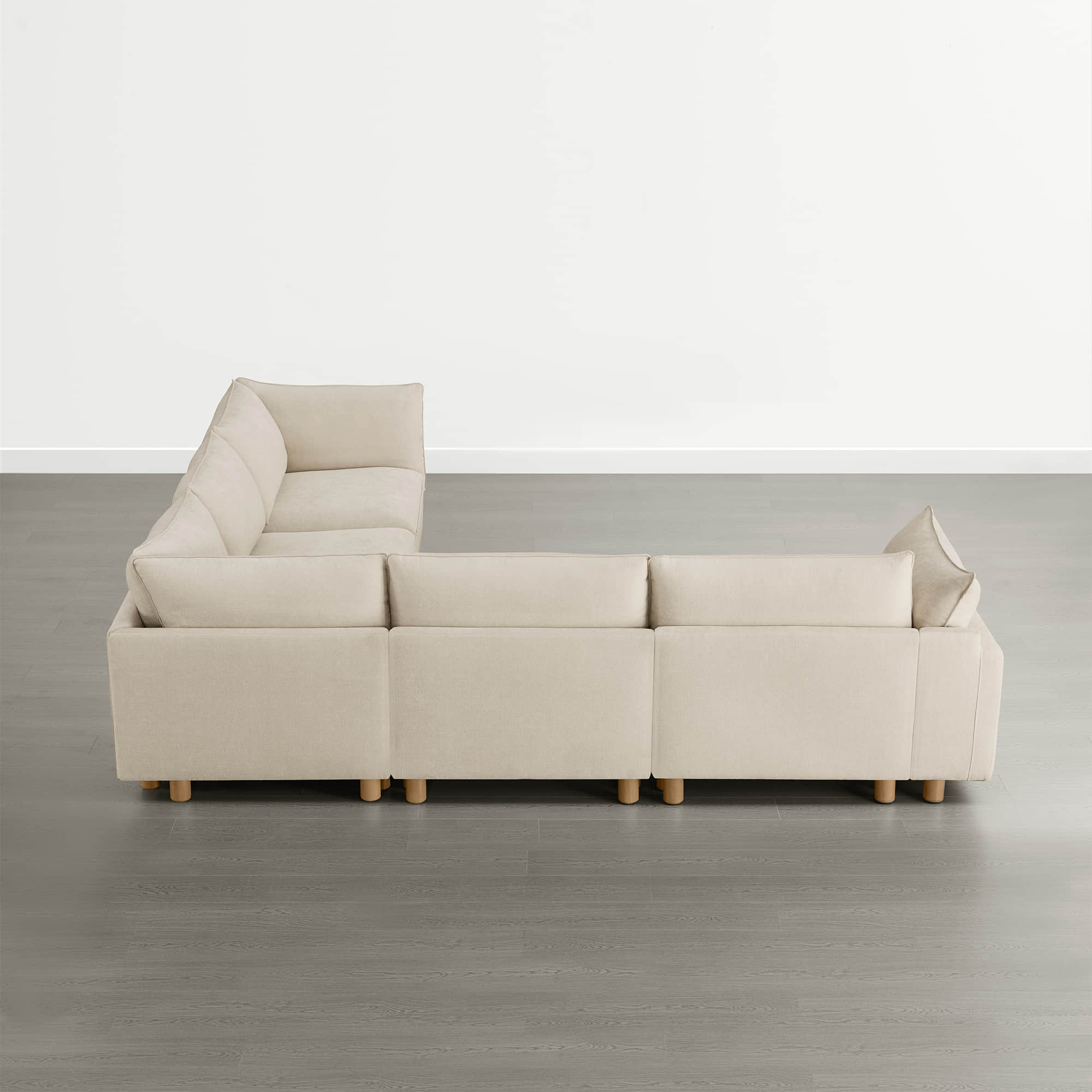 Brendon Modular Corner Sectional Sofa with Wood Leg