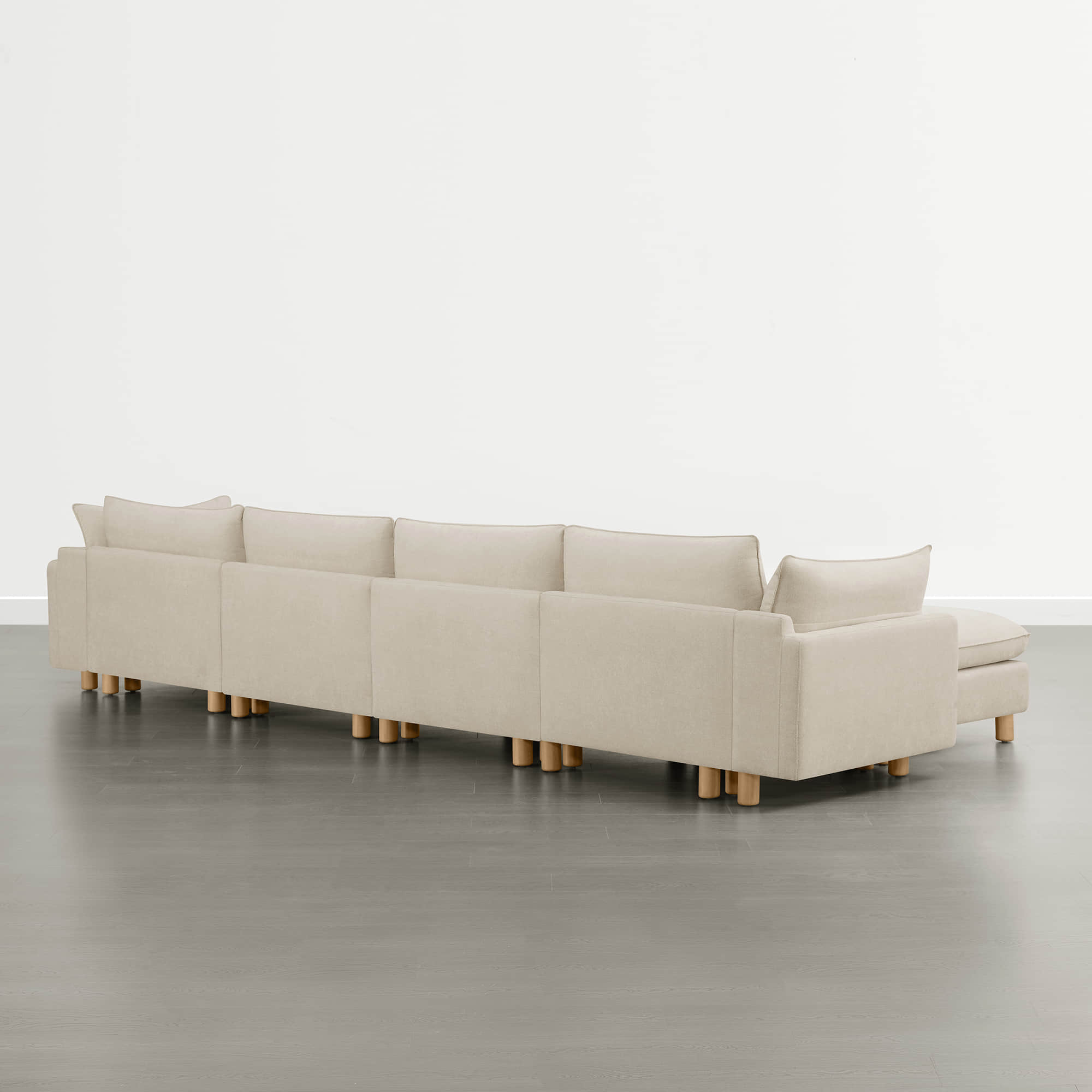 Brendon Modular 6-Seat Sectional Sofa with Wood Leg