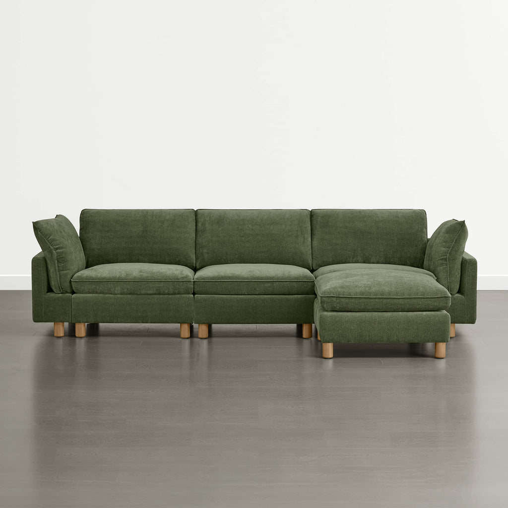 Brendon Modular 4-Seat Sectional Sofa with Wood Leg