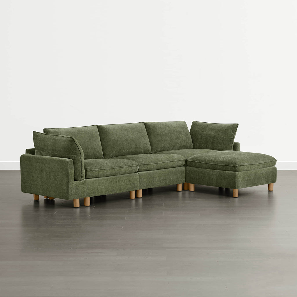 Brendon Modular 4-Seat Sectional Sofa with Wood Leg