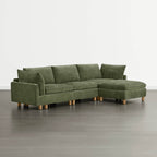 Brendon Modular 4-Seat Sectional Sofa with Wood Leg