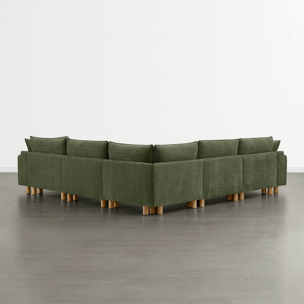 Brendon Modular Corner Sectional Sofa with Wood Leg