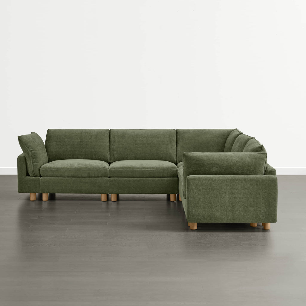 Brendon Modular Corner Sectional Sofa with Wood Leg