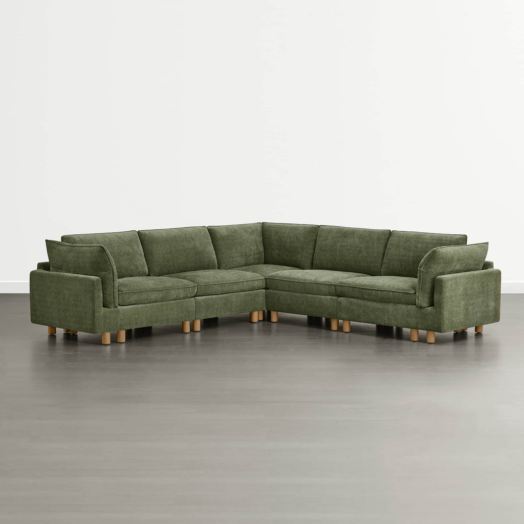 Brendon Modular Corner Sectional Sofa with Wood Leg