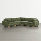 Brendon Modular Corner Sectional Sofa with Wood Leg