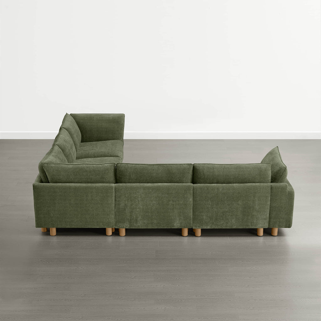 Brendon Modular Corner Sectional Sofa with Wood Leg