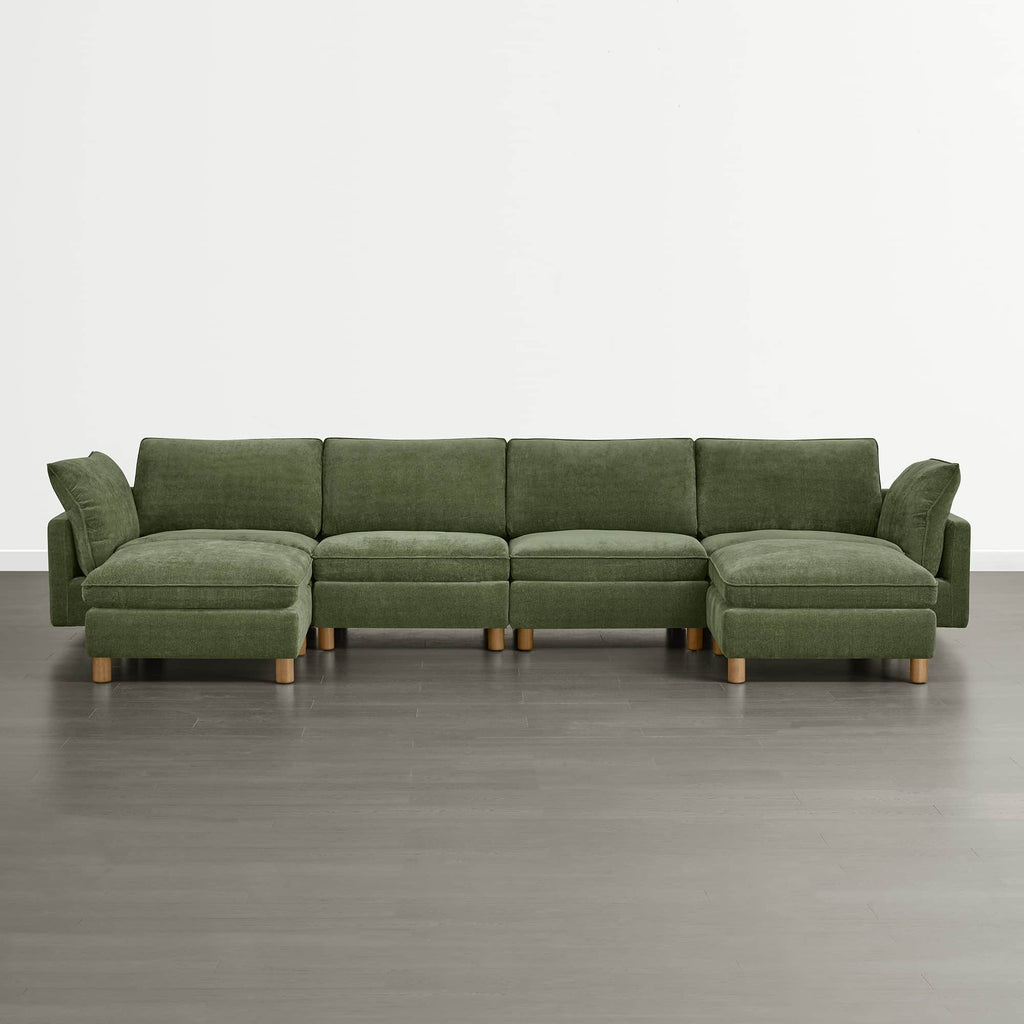 Brendon Modular 6-Seat Sectional Sofa with Wood Leg