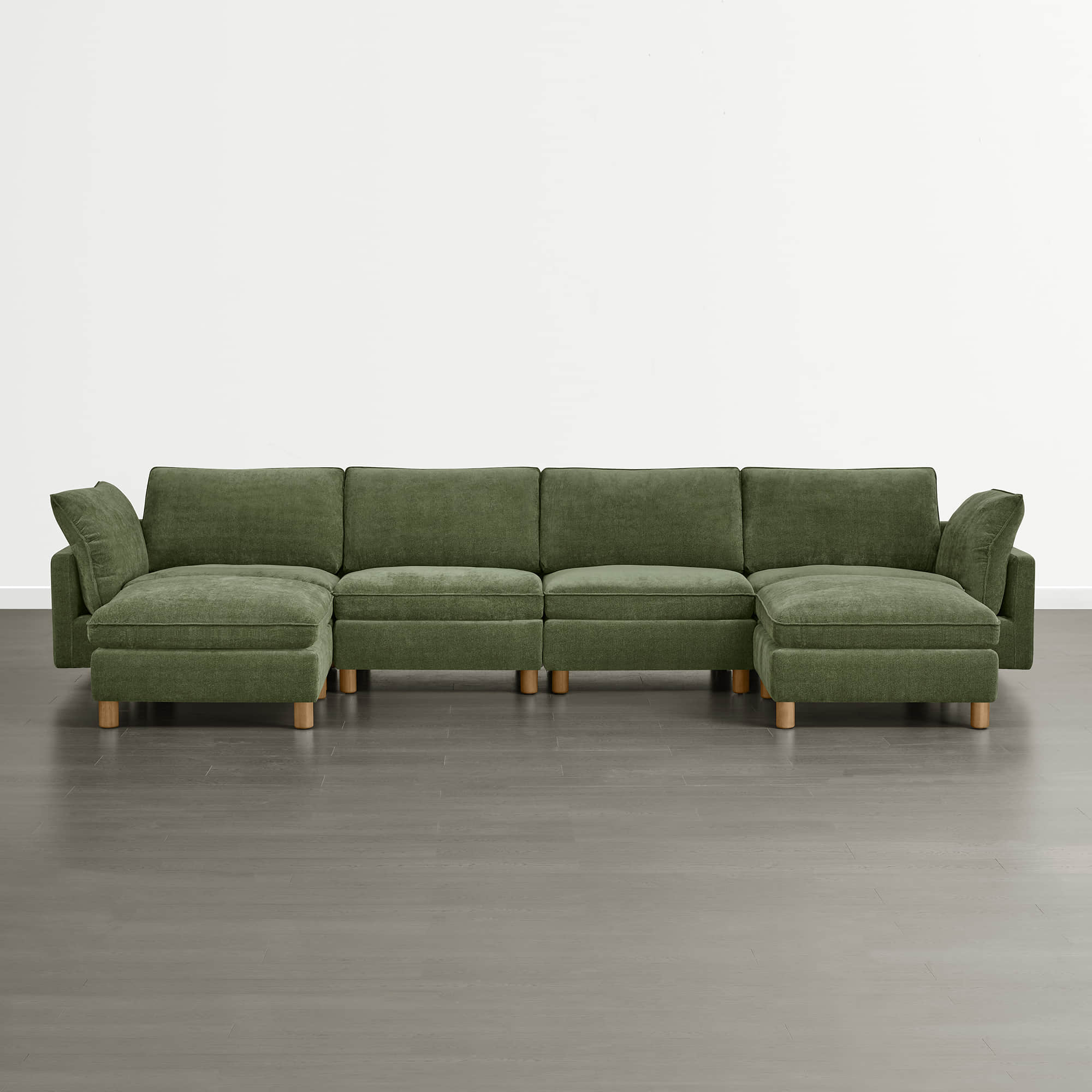 Brendon Modular 6-Seat Sectional Sofa with Wood Leg