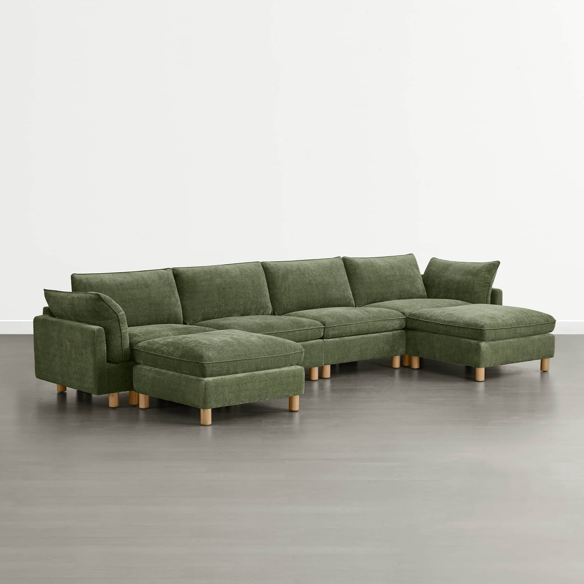 Brendon Modular 6-Seat Sectional Sofa with Wood Leg