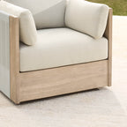 Clover Acacia Wood Rope Outdoor Bistro Set with Swivel Chair