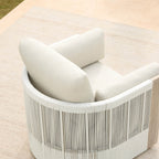 Clover Acacia Wood Rope Outdoor Bistro Set with Swivel Chair