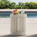 Clover Acacia Wood Rope Outdoor Bistro Set with Swivel Chair