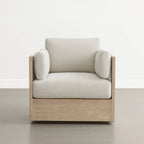 Clover Acacia Wood Rope Outdoor Swivel Chair