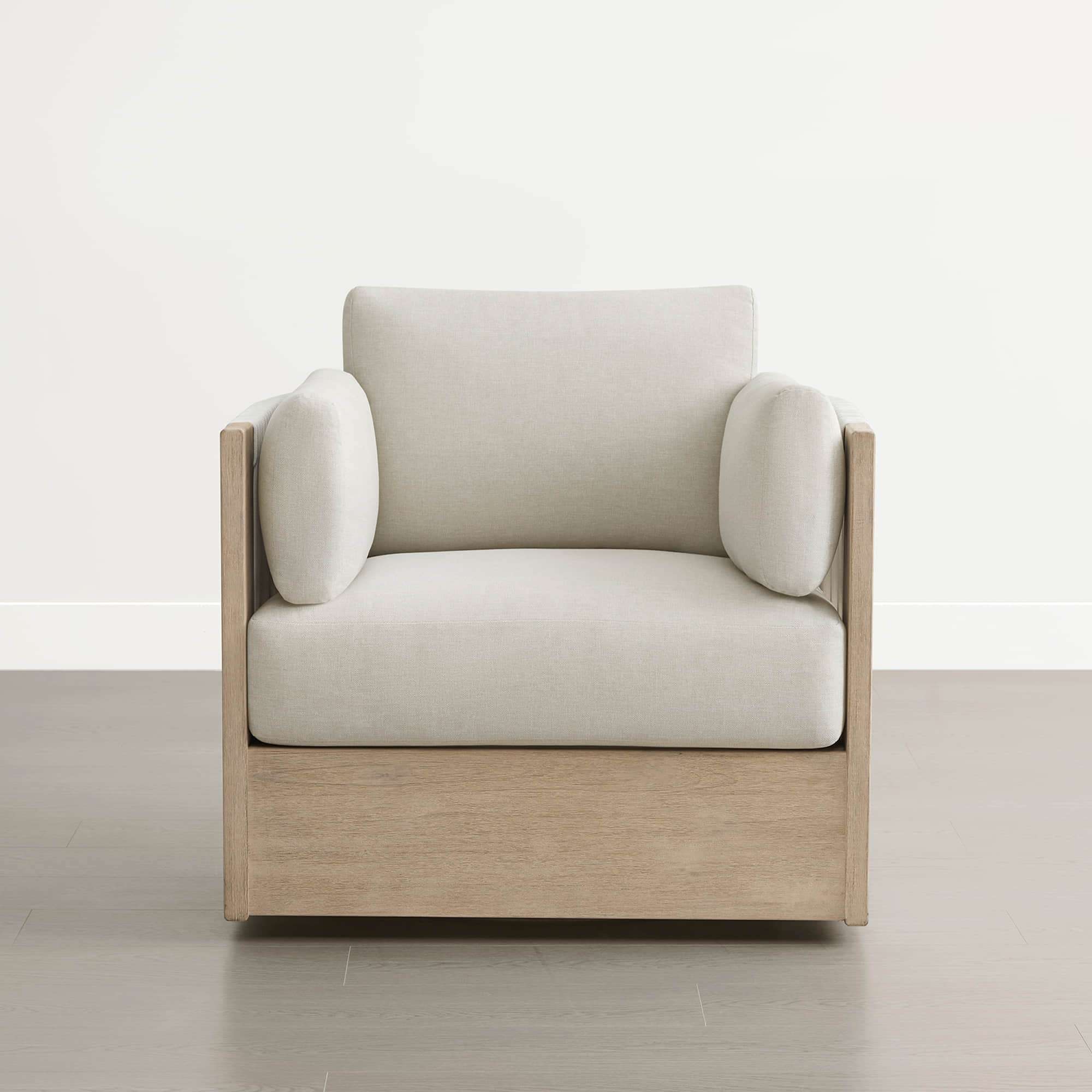 Clover Acacia Wood Rope Outdoor Swivel Chair