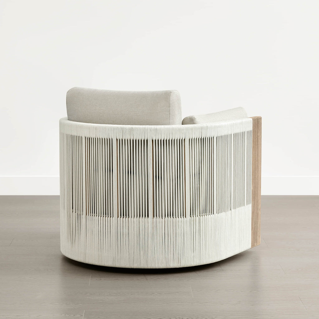 Clover Acacia Wood Rope Outdoor Bistro Set with Swivel Chair