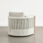 Clover Acacia Wood Rope Outdoor Swivel Chair