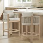 Clover Boho Acacia Wood Rope Indoor & Outdoor Counter Stool