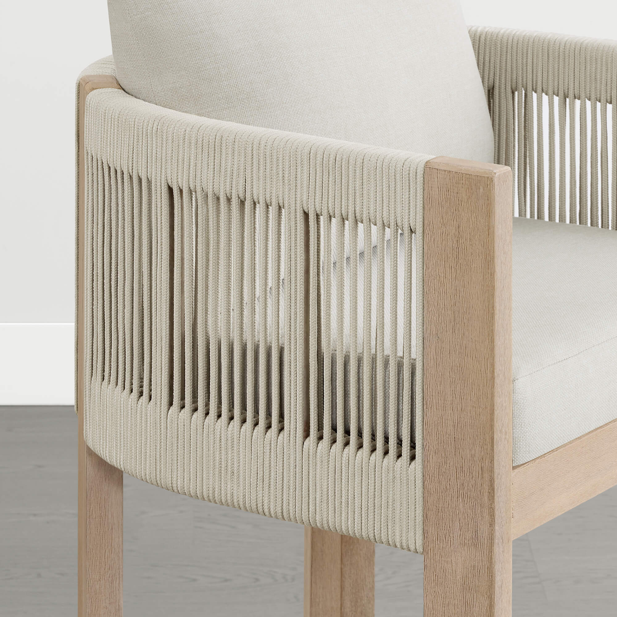 Clover Boho Acacia Wood Rope Indoor & Outdoor Counter Stool