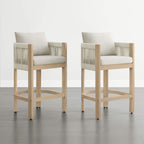 Clover Boho Acacia Wood Rope Indoor & Outdoor Counter Stool