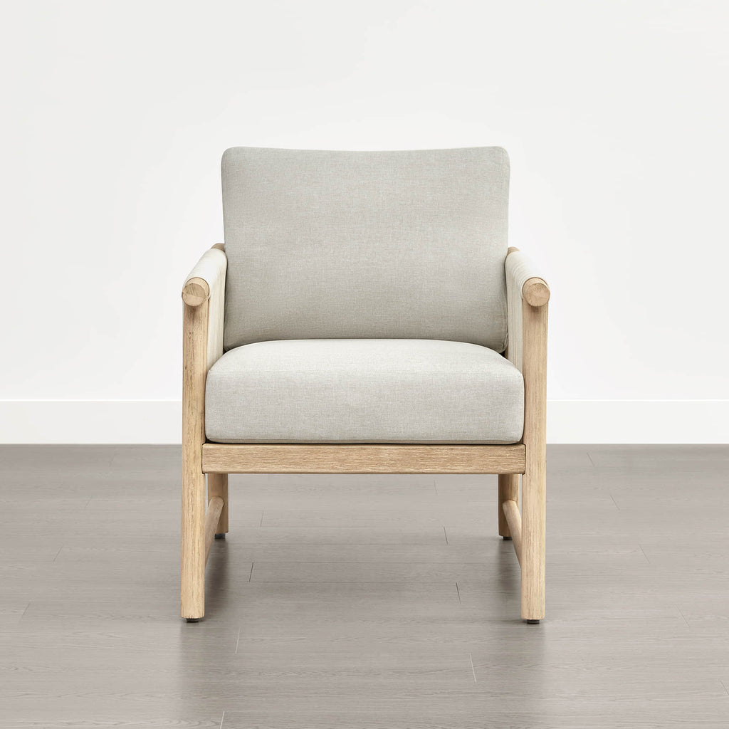 Sienna Modern Acacia Wood Rope Outdoor Lounge Chair