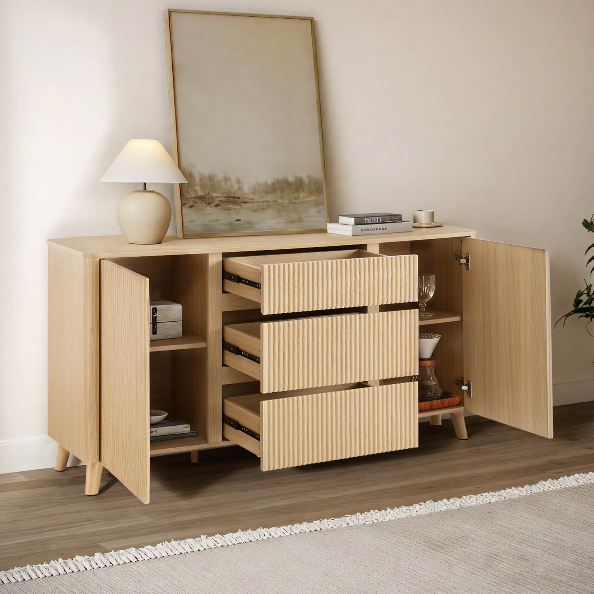 Clara Contemporary Wood Sideboard - 62