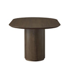 Coral Fluted Oval Wood Dining Table for 4