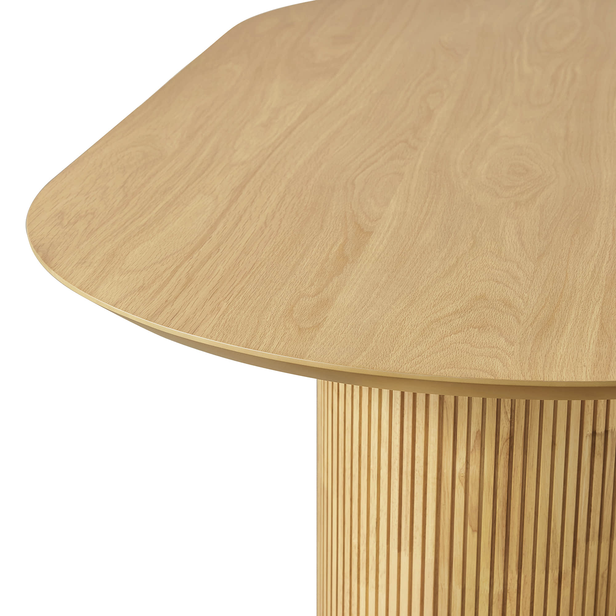 Coral Fluted Oval Wood Dining Table for 4