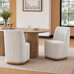 Coral Fluted Oval Wood Dining Table for 4