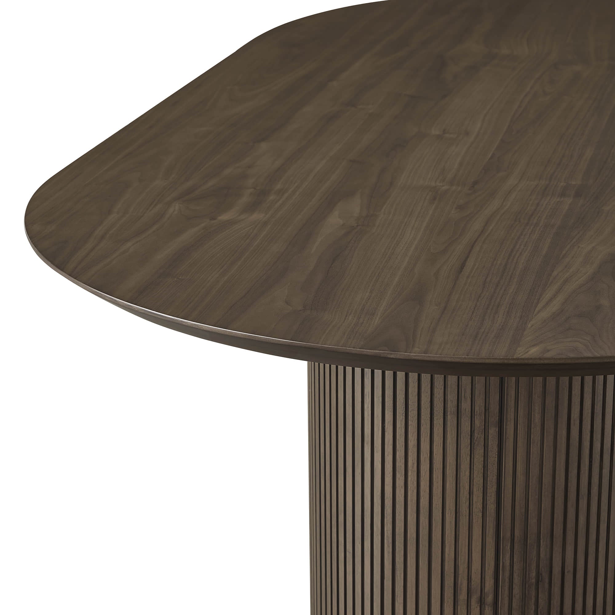 Coral Fluted Oval Wood Dining Table for 4