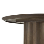 Coral Fluted Oval Wood Dining Table for 4