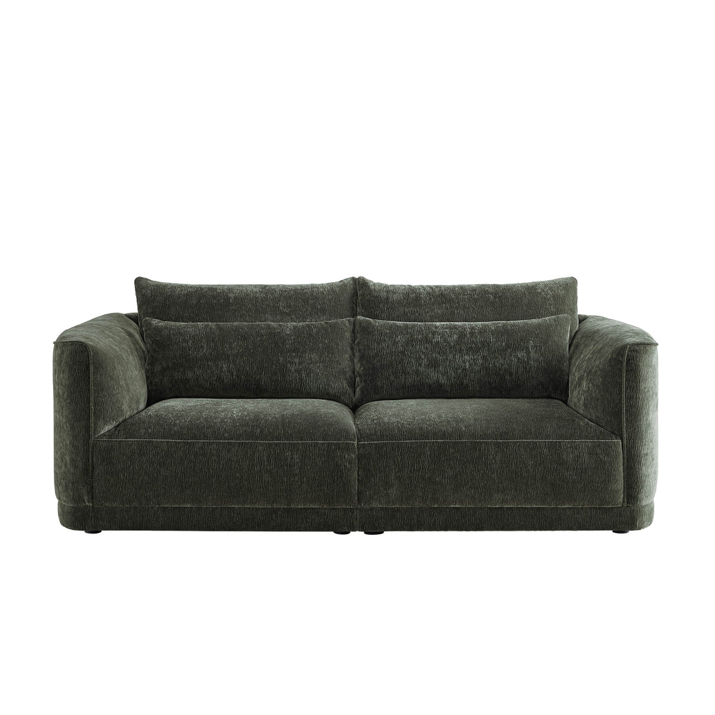 Daisy 2-Seat Modular Curved Chenille Sofa with Down-Filled Cushions