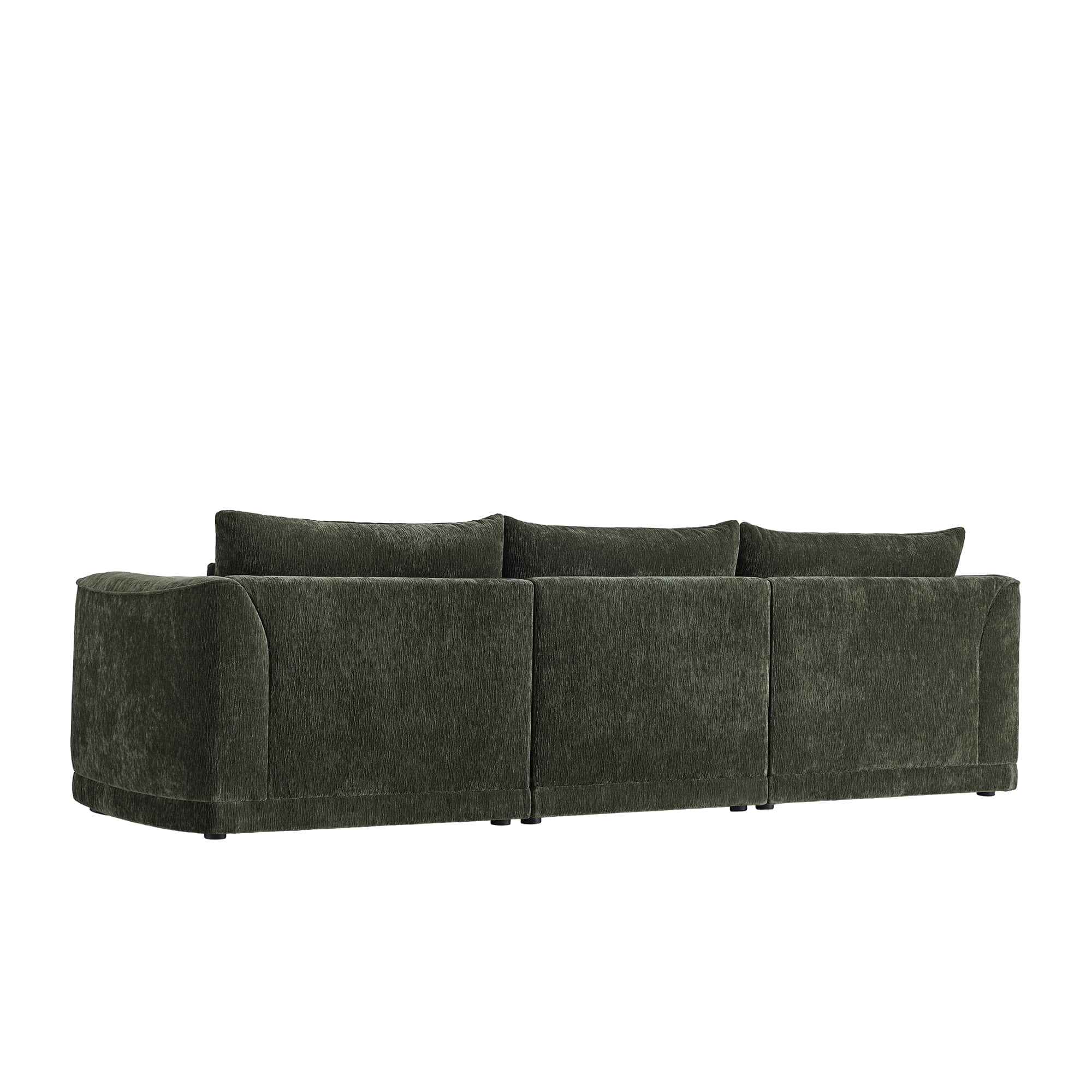 Daisy 3-Seat Modular Curved Chenille Sofa with Down-Filled Cushions