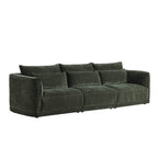 Daisy 3-Seat Modular Curved Chenille Sofa with Down-Filled Cushions