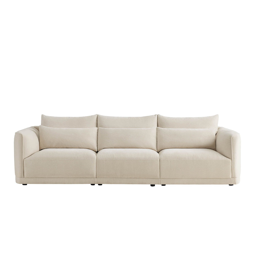 Daisy 3-Seat Modular Curved Chenille Sofa with Down-Filled Cushions