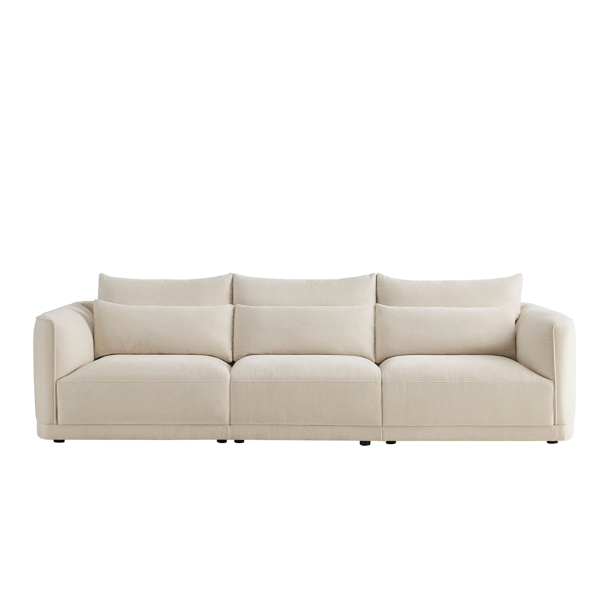 Daisy 3-Seat Modular Curved Chenille Sofa with Down-Filled Cushions