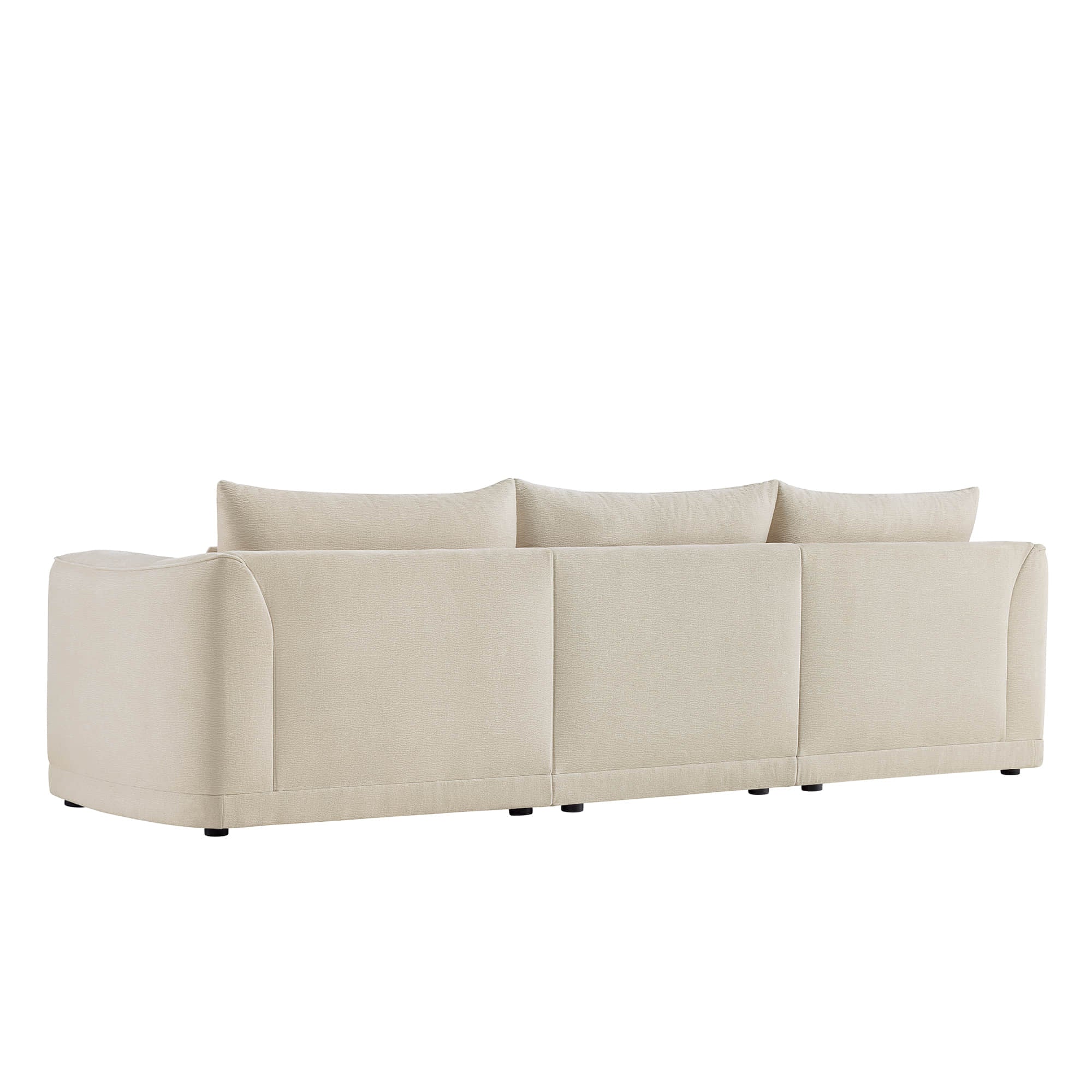 Daisy 3-Seat Modular Curved Chenille Sofa with Down-Filled Cushions