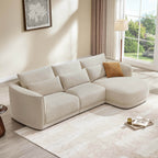 Daisy 3-Seat Modular Curved Chenille Sectional Sofa with Chaise and Down-Filled