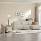 Daisy 3-Seat Modular Curved Chenille Sectional Sofa with Chaise and Down-Filled