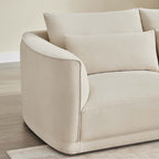 Daisy 3-Seat Modular Curved Chenille Sofa with Down-Filled Cushions