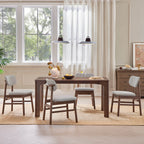 Table de salle à manger rectangulaire en bois moderne Everett pour 4 personnes