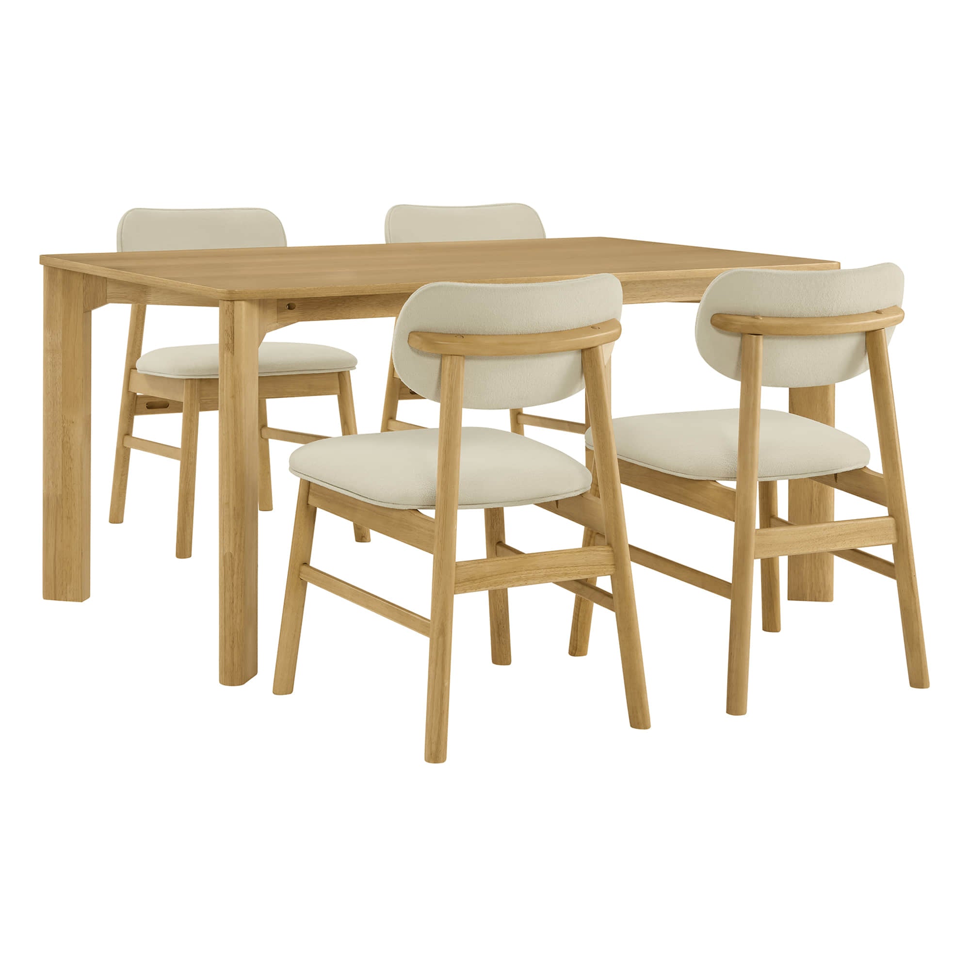 Table de salle à manger rectangulaire en bois moderne Everett pour 4 personnes