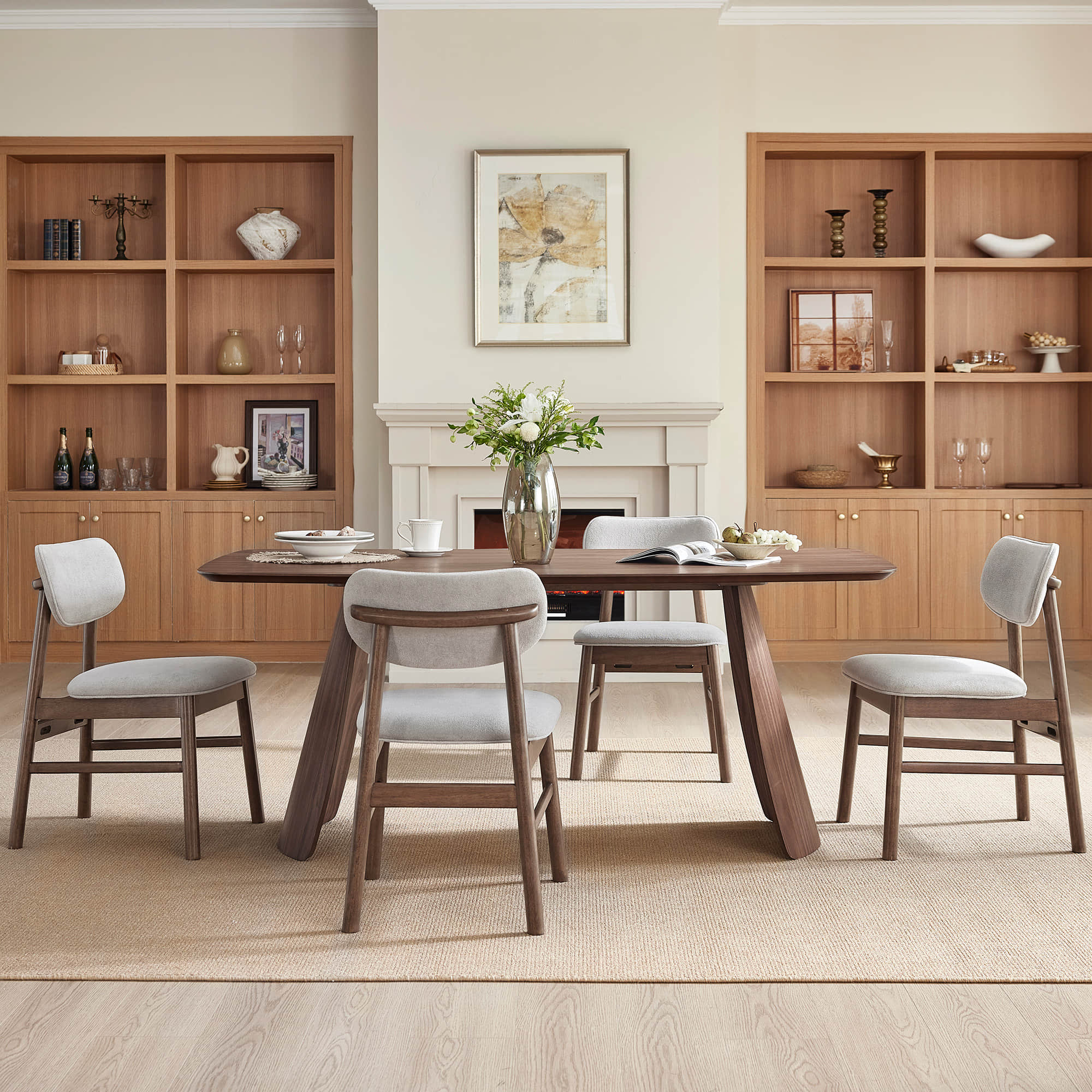 Glacia Modern Wood Dining Table for 4