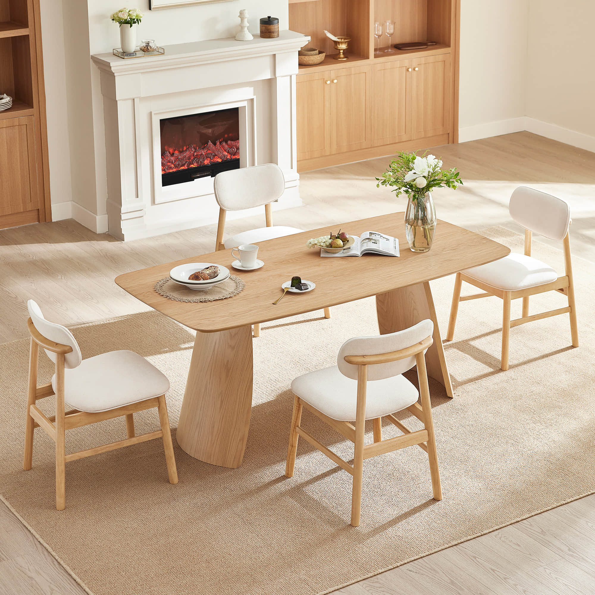 Glacia Modern Wood Dining Table for 4