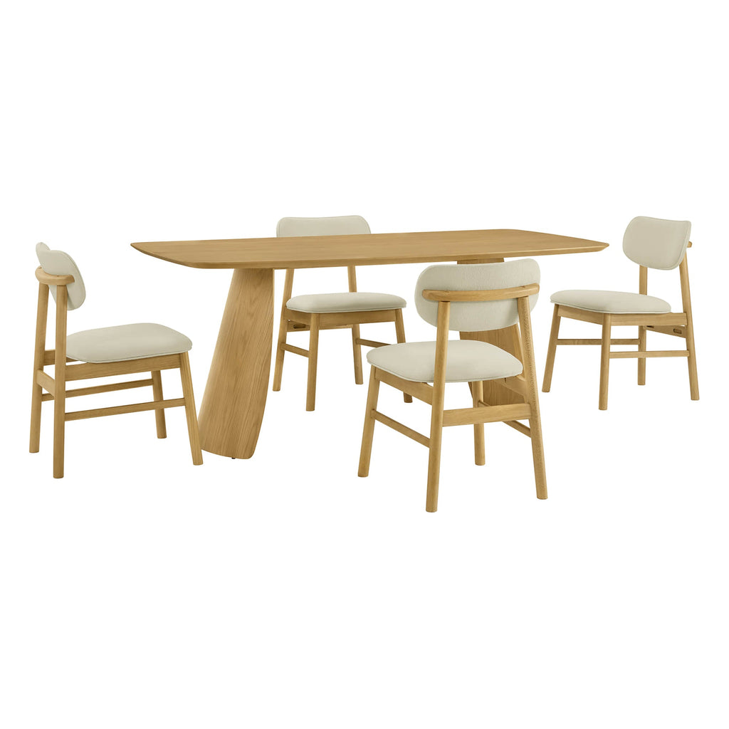 Glacia Modern Wood Dining Table for 4